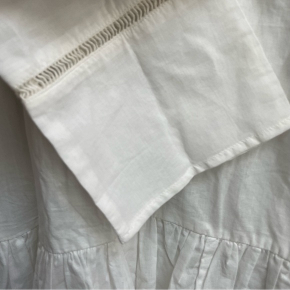 Sundance tunic long sleeve eyelet tassel boho peasant size small white - Picture 3 of 9